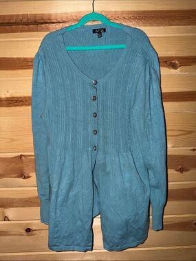 Apt. 9 Teal Button-Front Knit Cardigan